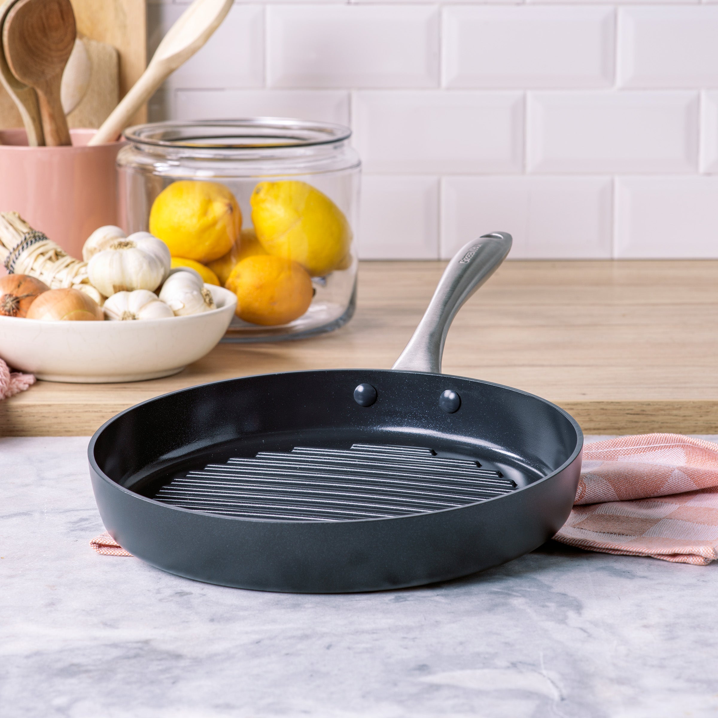 Lima Midnight ronde Grillpan 28cm zwart